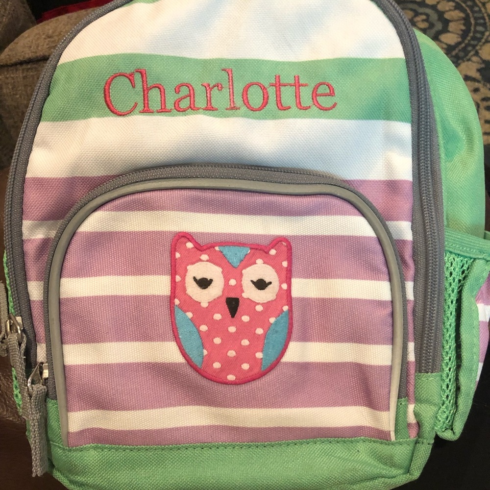 “Charlotte “ Owl pottery barn pre-k backpack